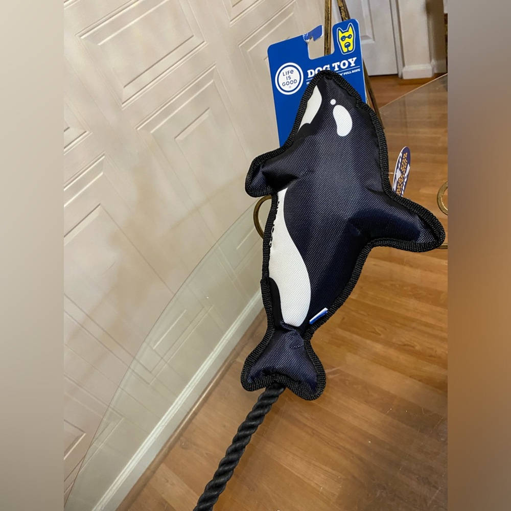 Brand New Life Is Good DogToy With Squeaker fish 20”